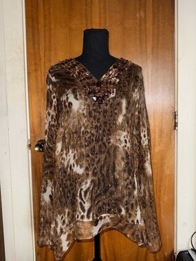 Sheer beaded blouse